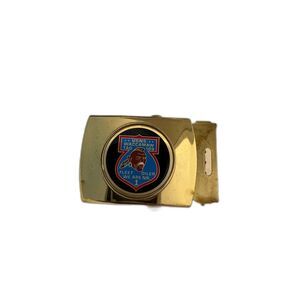 US Navy Waccamaw T-AO 109 brass belt buckle; enamel